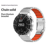 Universal Garmin 22mm QuickFit EIDERWOOD Titanium Smartwatch Rem m. Farvet Silikone - Sort