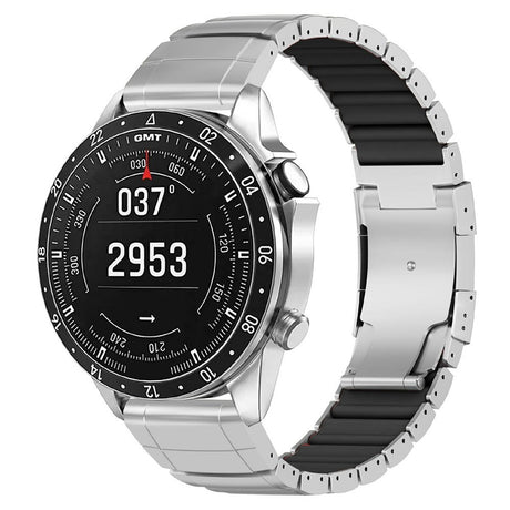 Universal Garmin 26mm QuickFit EIDERWOOD Titanium Smartwatch Rem m. Farvet Silikone - Sølv / Sort