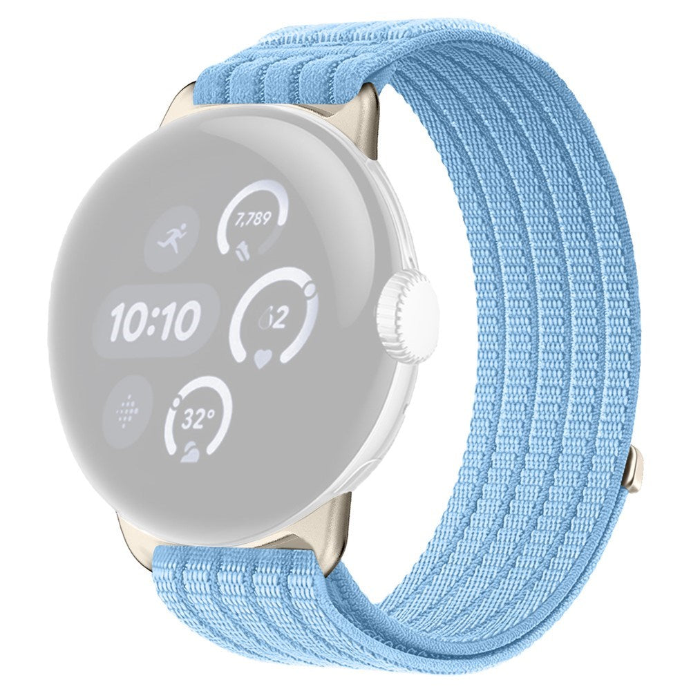 Google Pixel Watch 4 / 3 / 2 / 1 (41mm) EIDERWOOD Nylonrem - Lyseblå