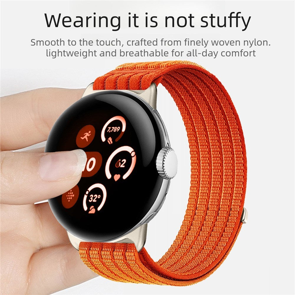 Google Pixel Watch 4 / 3 (45mm) EIDERWOOD Nylonrem - Orange