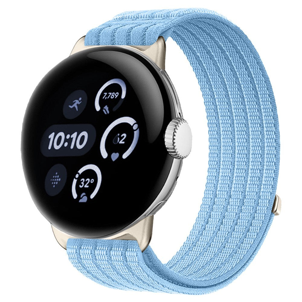 Google Pixel Watch 4 / 3 (45mm) EIDERWOOD Nylonrem - Lyseblå