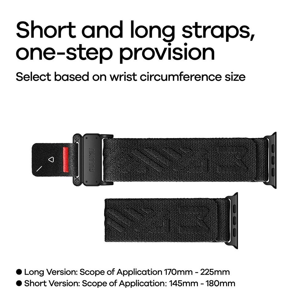Aulumu Apple Watch (42/44/SE/45/46/49mm) C03 Nylon Urrem - Sølv