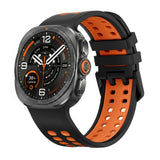 Samsung Galaxy Watch Ultra 2 / Ultra (47mm) Silikone Rem m. Ventilationshuller & Dobbeltspænde - Sort / Orange