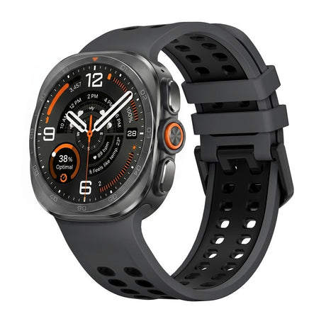 Samsung Galaxy Watch Ultra 2 / Ultra (47mm) Silikone Rem m. Ventilationshuller & Dobbeltspænde - Sort