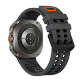 Samsung Galaxy Watch Ultra 2 / Ultra (47mm) Silikone Rem m. Ventilationshuller & Dobbeltspænde - Sort