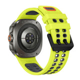 Samsung Galaxy Watch Ultra 2 / Ultra (47mm) Silikone Rem m. Ventilationshuller & Dobbeltspænde - Gul / Grå
