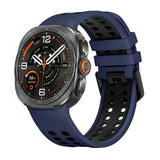 Samsung Galaxy Watch Ultra 2 / Ultra (47mm) Silikone Rem m. Ventilationshuller & Dobbeltspænde - Blå / Sort