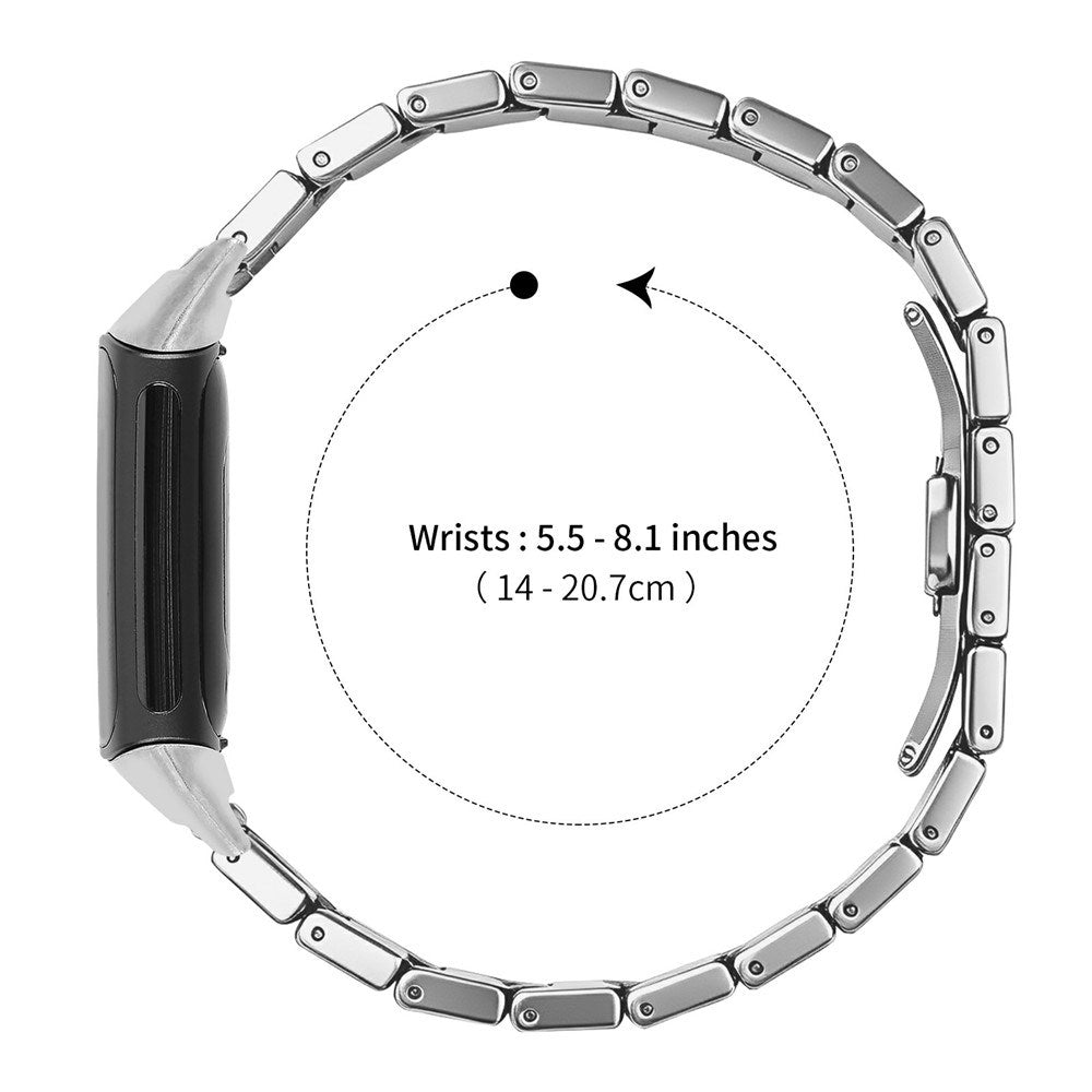 Fitbit Charge 6 / 5 EIDERWOOD Metal Smartwatch Rem - Sølv