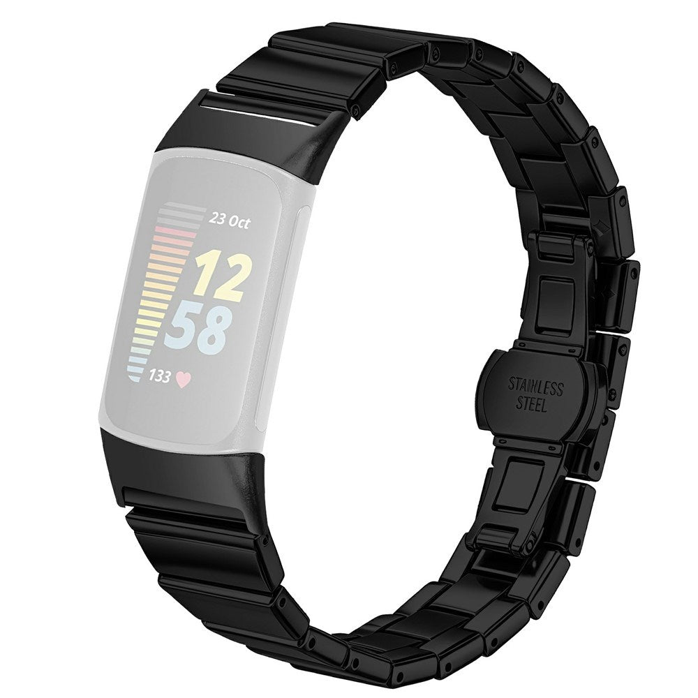 Fitbit Charge 6 / 5 EIDERWOOD Metal Smartwatch Rem - Sort