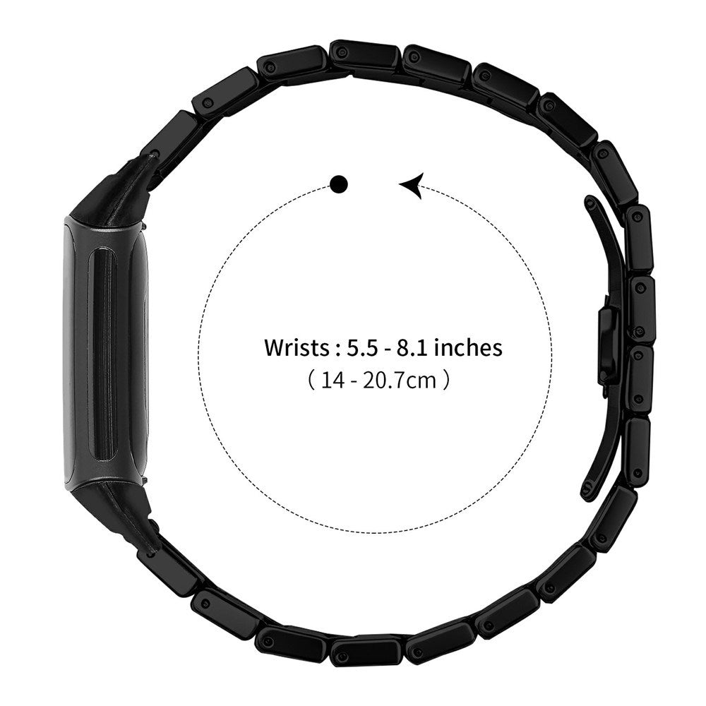Fitbit Charge 6 / 5 EIDERWOOD Metal Smartwatch Rem - Sort