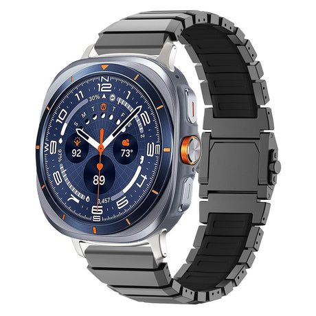 Samsung Galaxy Watch Ultra 2 / Ultra (47mm) Magnetisk Metal Rem m. Silikone Foring - Grå / Sort
