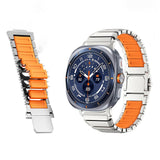 Samsung Galaxy Watch Ultra 2 / Ultra (47mm) Magnetisk Metal Rem m. Silikone Foring - Sølv / Sort