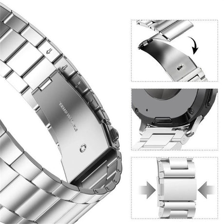 Samsung Galaxy Watch 8 / 9 (40mm) EIDERWOOD Rustfri Stål Urrem m. Plast Cover - Sølv