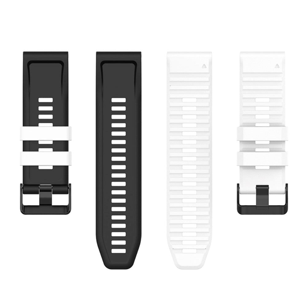 Universal Garmin 22mm Rem Riflet Silikone Rem m. Værktøj - Hvid / Sort