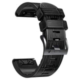 Universal Garmin 26mm QuickFit Læderbetrukket Rem m. Krokodille Tekstur - Sort