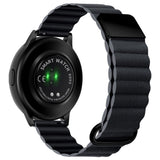 Smartwatch Rem 20mm Magnetisk Litchi Læder - Grå / Sort