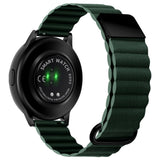 Smartwatch Rem 20mm Magnetisk Litchi Læder - Grøn / Sort