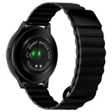 Smartwatch Rem 20mm Magnetisk Litchi Læder - Grå / Sort