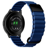 Smartwatch Rem 22mm Magnetisk Litchi Læder - Blå / Sort