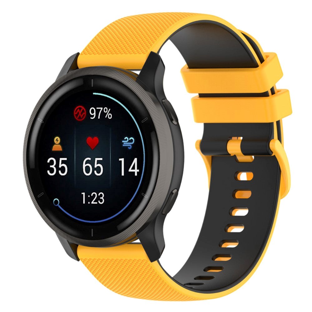 Smartwatch Silikone Rem (22mm) Gitter - Gul / Sort