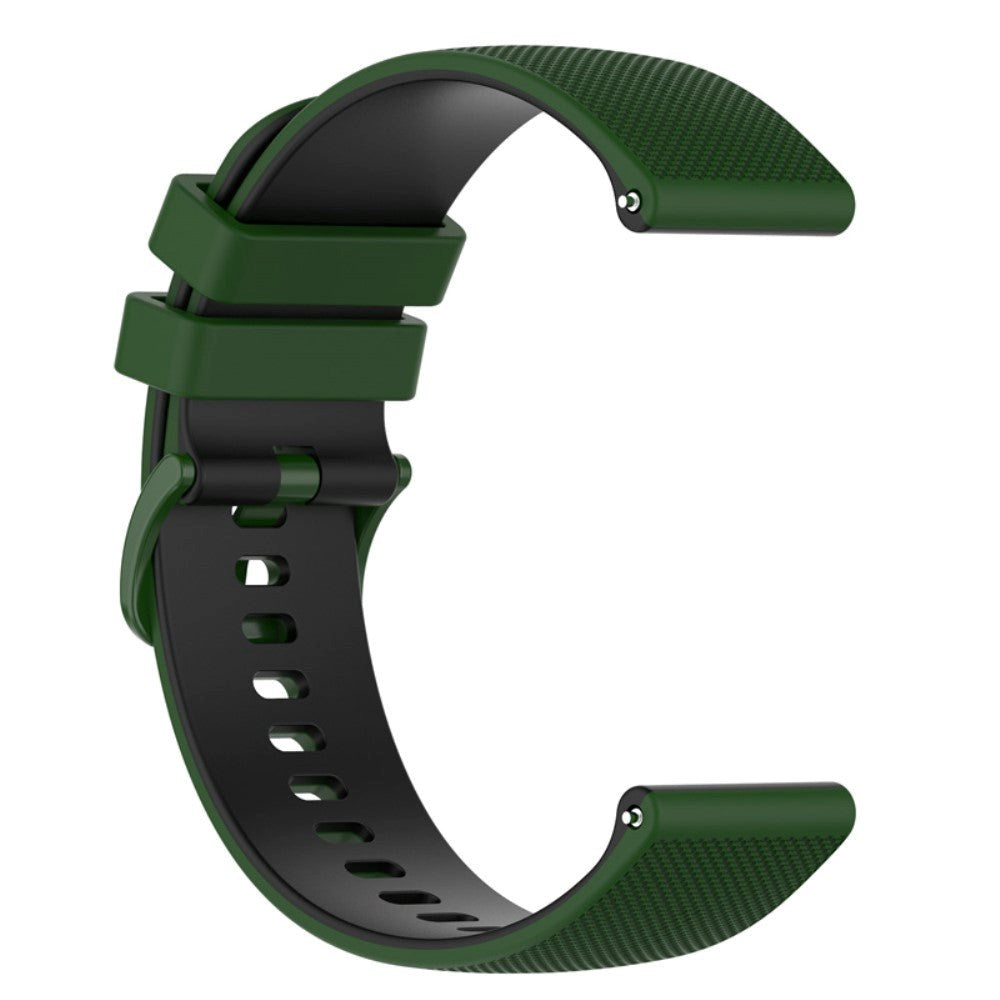 Smartwatch Silikone Rem (22mm) Gitter - Grøn / Sort