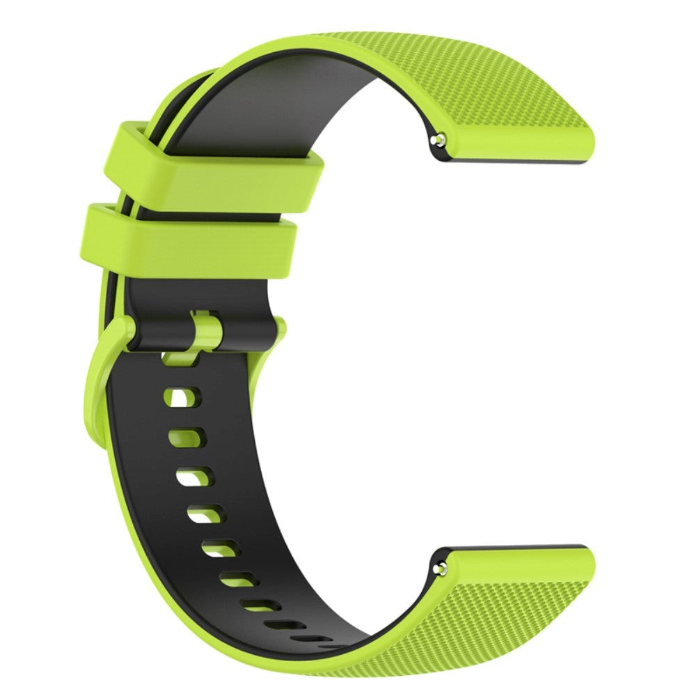 Smartwatch Silikone Rem (22mm) Gitter - Limegrøn / Sort