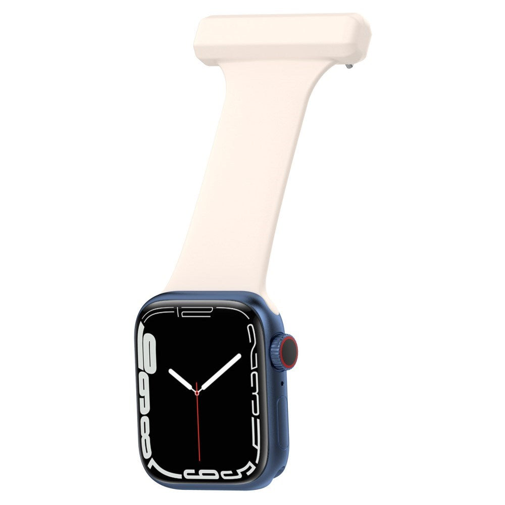 Apple Watch (38/40/SE/41/42mm) Silikone Sygepleje Urrem - Beige / Hvid