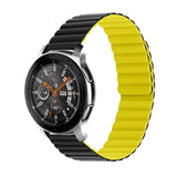 Smartwatch Vendbar Rem 22mm Magnetisk Silikone - Sort / Gul