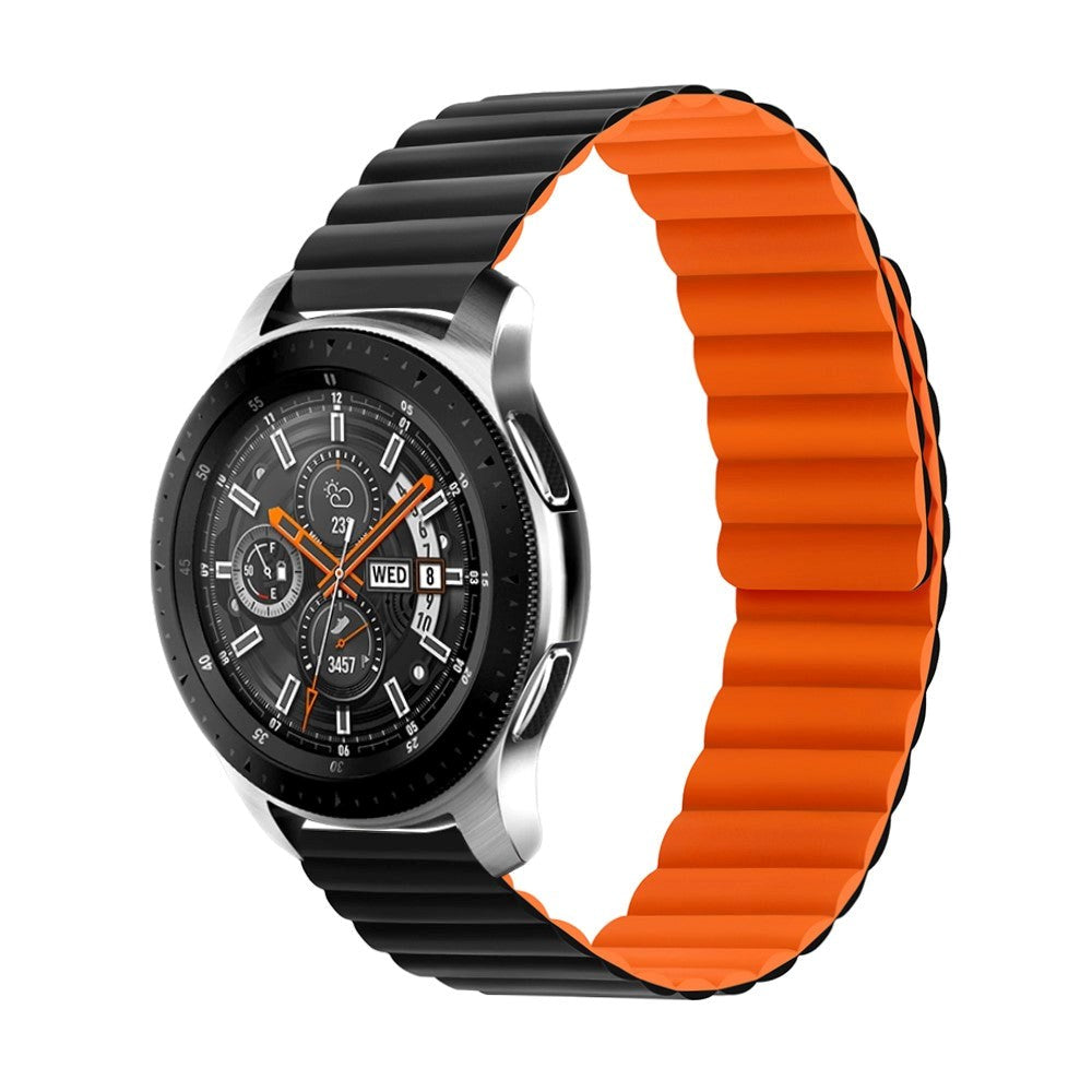 Smartwatch Vendbar Rem 22mm Magnetisk Silikone - Sort / Orange