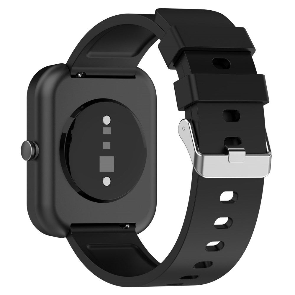 Universal Silikone Smartwatch Urrem (20mm) m. Metal Spænde - Sort