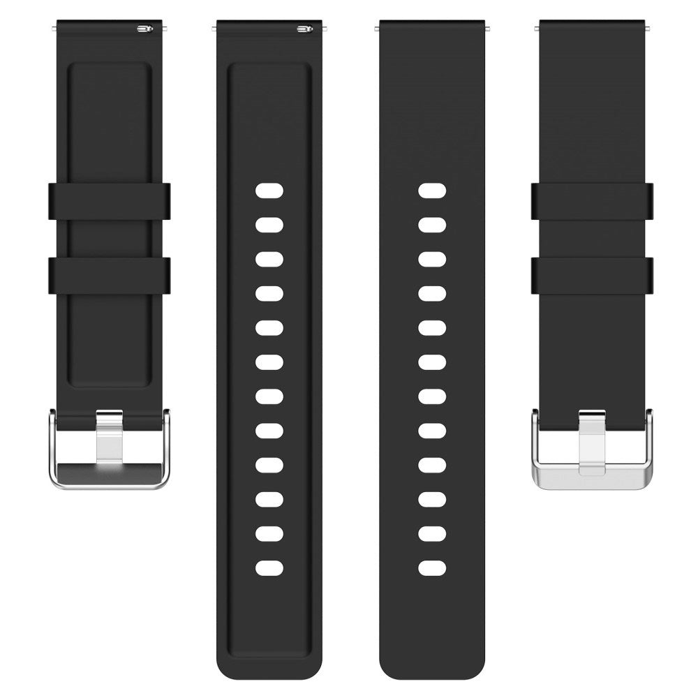 Universal Silikone Smartwatch Urrem (20mm) m. Metal Spænde - Sort