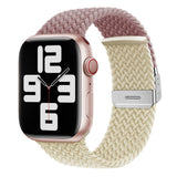 Apple Watch (38/40/SE/41/42mm) Tofarvet Nylon Rem - Lilla / Beige