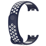 Xiaomi Smart Band 10 / 9 / 8 / NFC Silikone Urrem - Mørkeblå / Hvid