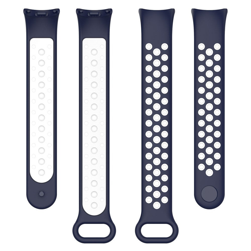 Xiaomi Smart Band 10 / 9 / 8 / NFC Silikone Urrem - Mørkeblå / Hvid