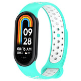 Xiaomi Smart Band 10 / 9 / 8 / NFC Silikone Urrem - Turkis / Hvid