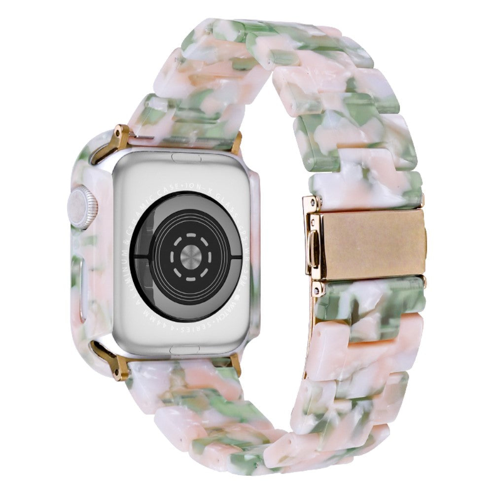 Apple Watch 9/8/7 (45mm) Harpiks Urrem & Cover - Pink / Grøn