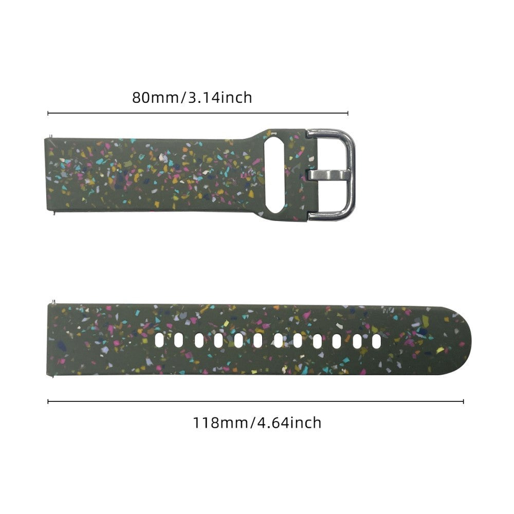 Smartwatch Silikone Universal Rem (22mm) m. Terrazzo Mønster - Grøn