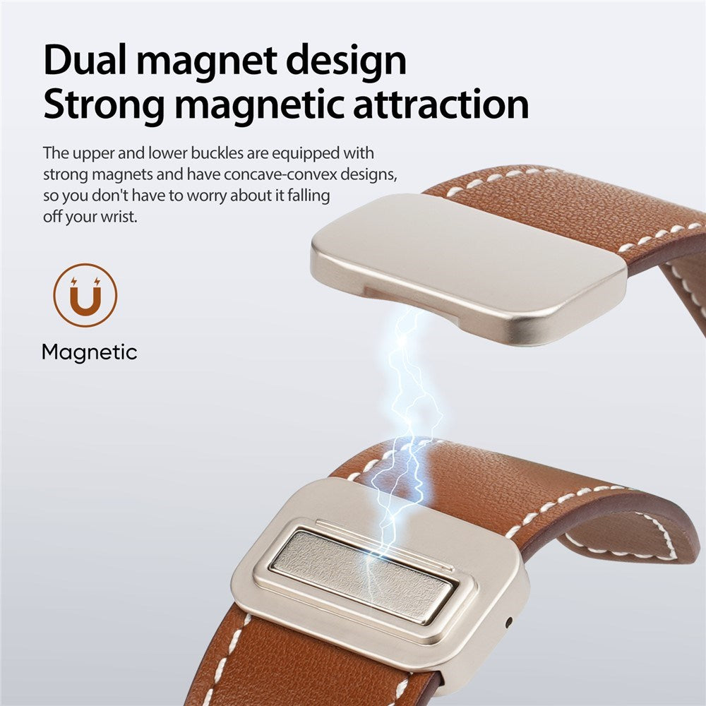 Apple Watch (38/40/SE/41/42mm) DUX DUCIS Kunstlæderrem - Brun