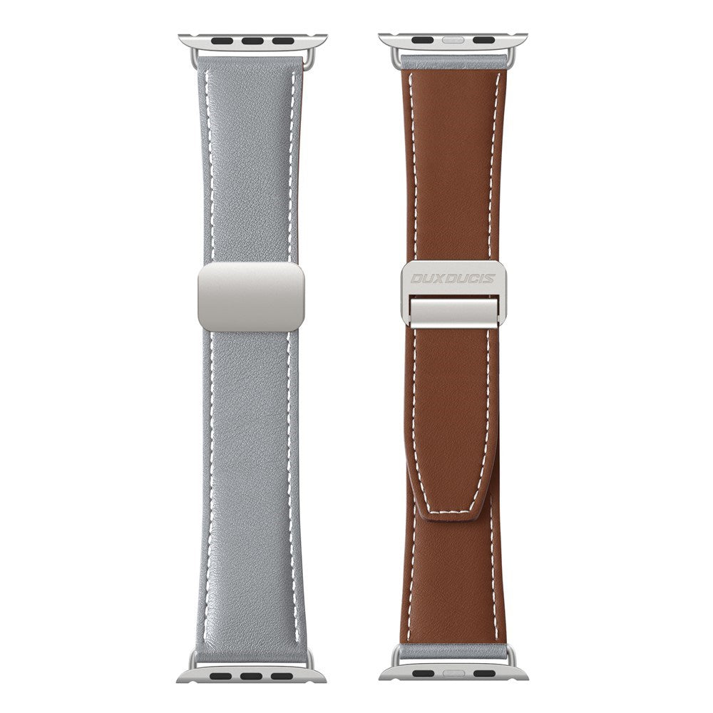 Apple Watch (38/40/SE/41/42mm) DUX DUCIS Kunstlæderrem - Grå