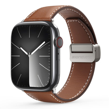 Apple Watch (42/44/SE/45/46/49mm) DUX DUCIS Kunstlæderrem - Brun