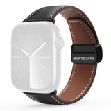 Apple Watch (42/44/SE/45/46/49mm) DUX DUCIS Kunstlæderrem - Sort