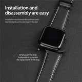 Apple Watch (42/44/SE/45/46/49mm) DUX DUCIS Kunstlæderrem - Sort