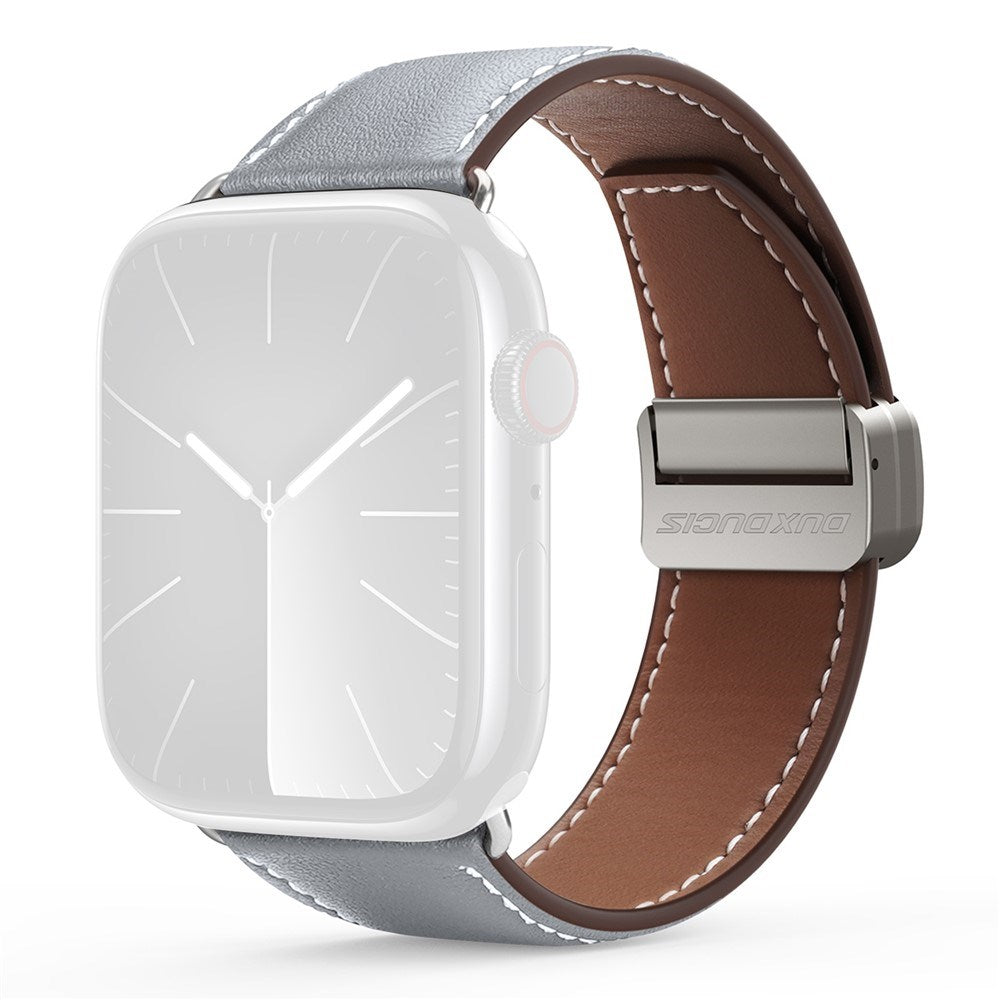 Apple Watch (42/44/SE/45/46/49mm) DUX DUCIS Kunstlæderrem - Grå