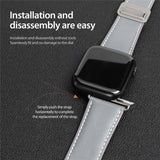 Apple Watch (42/44/SE/45/46/49mm) DUX DUCIS Kunstlæderrem - Grå