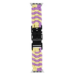 Apple Watch (38/40/SE/41/42mm)EIDERWOOD Tofarvet Flettet Nylon Urrem - Gul / Lilla