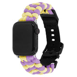 Apple Watch (38/40/SE/41/42mm)EIDERWOOD Tofarvet Flettet Nylon Urrem - Gul / Lilla