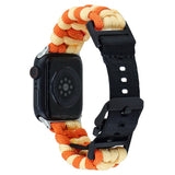 Apple Watch (38/40/SE/41/42mm)EIDERWOOD Tofarvet Flettet Nylon Urrem - Orange / Gul