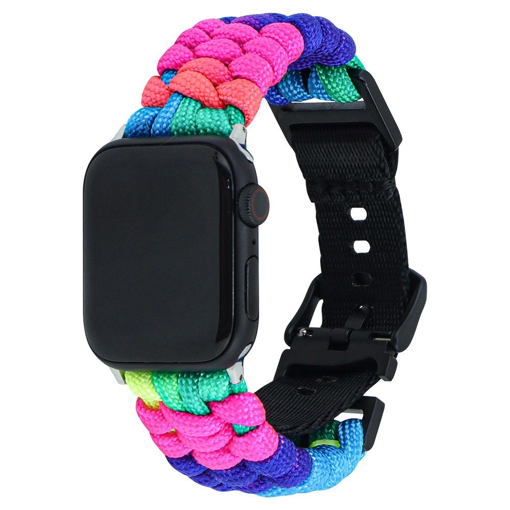 Apple Watch (38/40/SE/41/42mm)EIDERWOOD Tofarvet Flettet Nylon Urrem - Multi