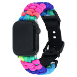 Apple Watch (38/40/SE/41/42mm)EIDERWOOD Tofarvet Flettet Nylon Urrem - Multi