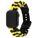Apple Watch (38/40/SE/41/42mm)EIDERWOOD Tofarvet Flettet Nylon Urrem - Gul / Sort